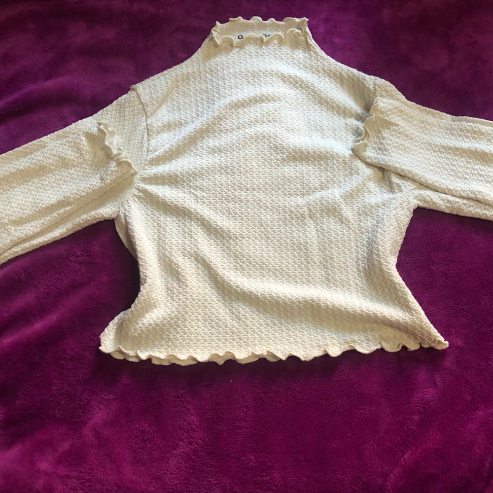 Garage Off White Mock Neck Long Sleeve